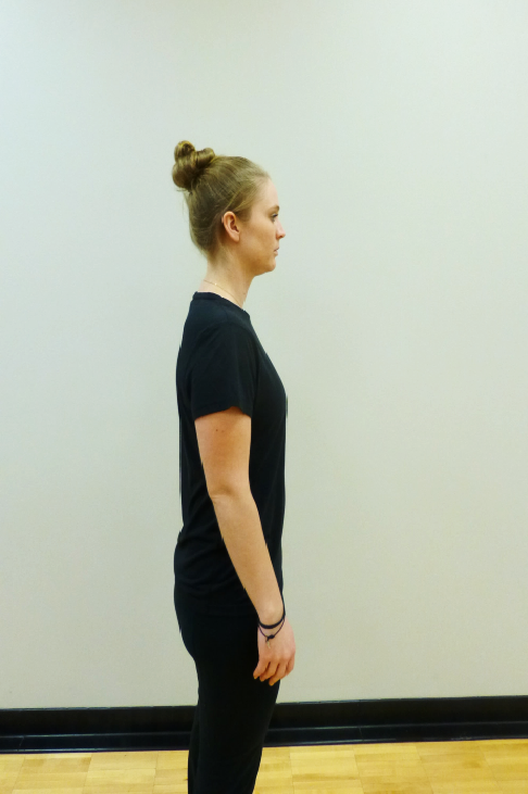 mountain with arm reach thoracic extension stretch