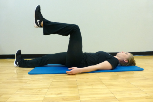 leg drop bent knee exercise
