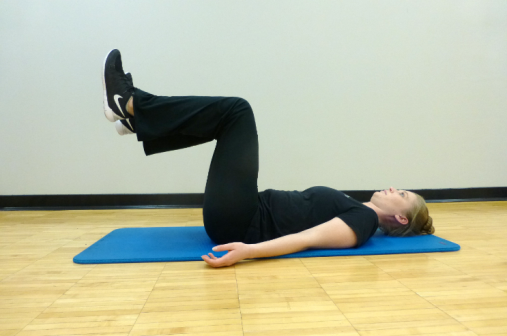 leg drop bent knee exercise