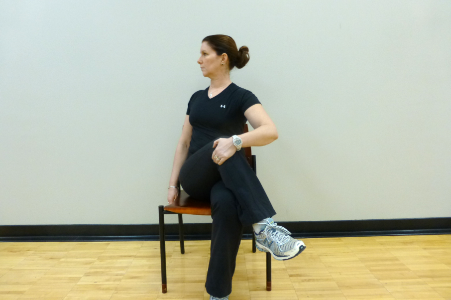 seated lumbar twist stretch