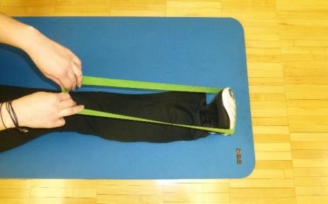 plantar flexion theraband starting position exercise