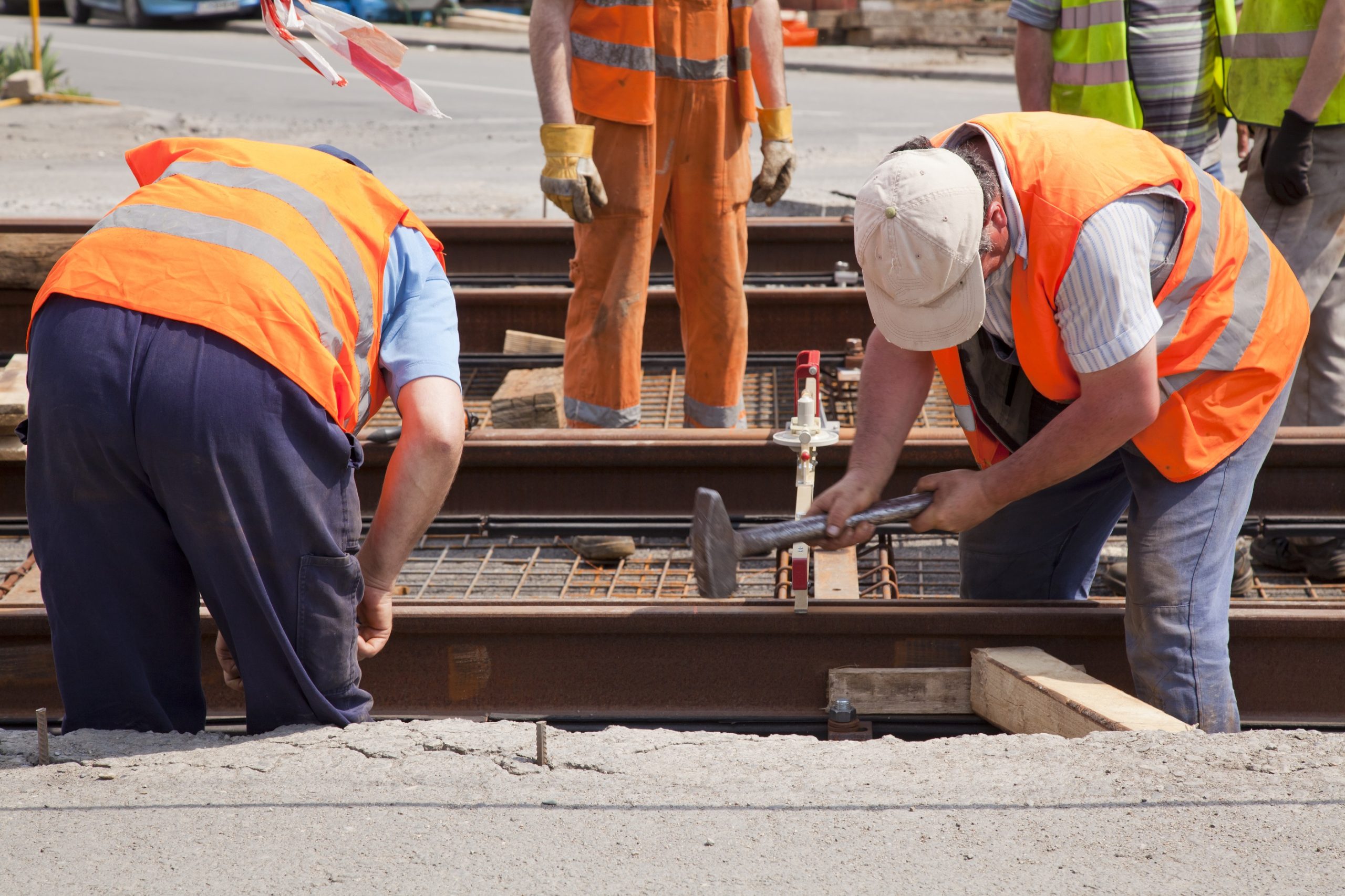 men working on steel structure