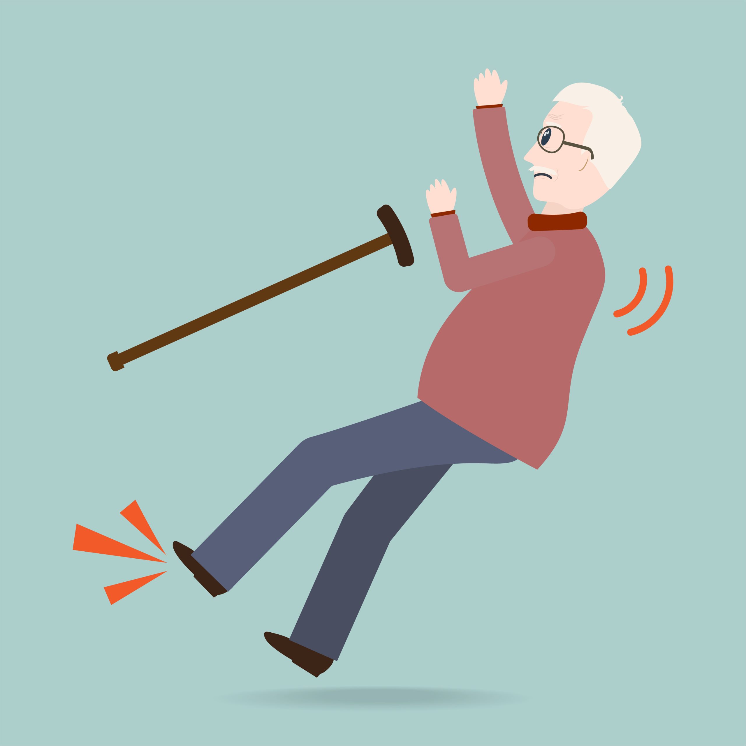 Tips for the Aging Workforce 2 elder women falling cartoon icon